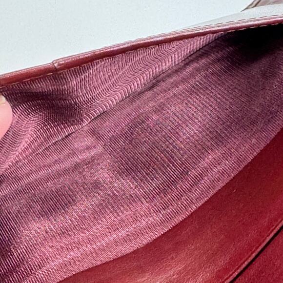 Cartier Must de Cartier Bordeaux Leather Long Wallet Gold Corners Vintage Italy - Picture 7 of 8